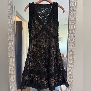 Michael Kors Black and Brown Sequin Mini Dress